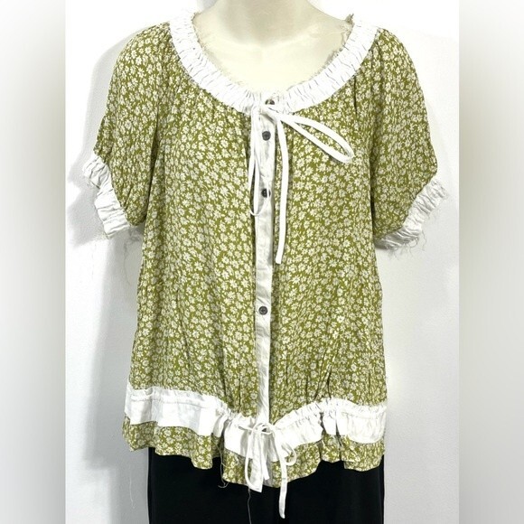 NWT Heyson Mossy Stone Sage Button Up Blouse - Picture 1 of 9